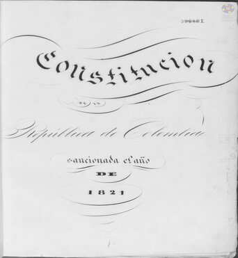 Portada de la Constitución de la Gran Colombia