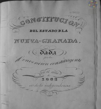 Portada de la Constitución Política del Estado de la Nueva Granada de 1832