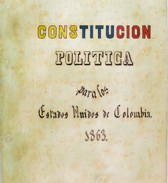  Portada de la Constitución Política de los Estados Unidos de Colombia de 1863